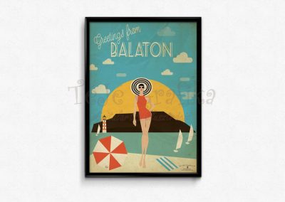 Balatoni retró plakát, balatoni ajándéktárgy, falikép